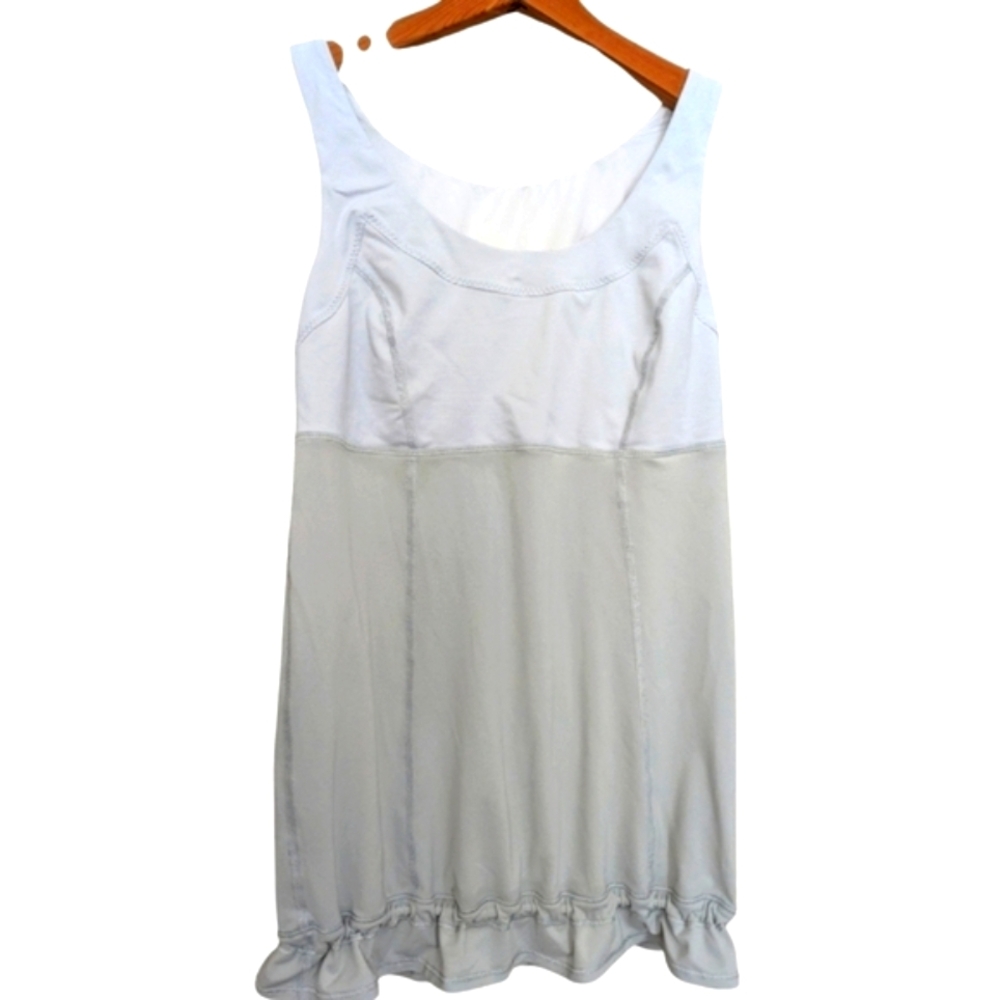LULULEMON Hustle & Bustle Grey & White Athletic Tank Size 6